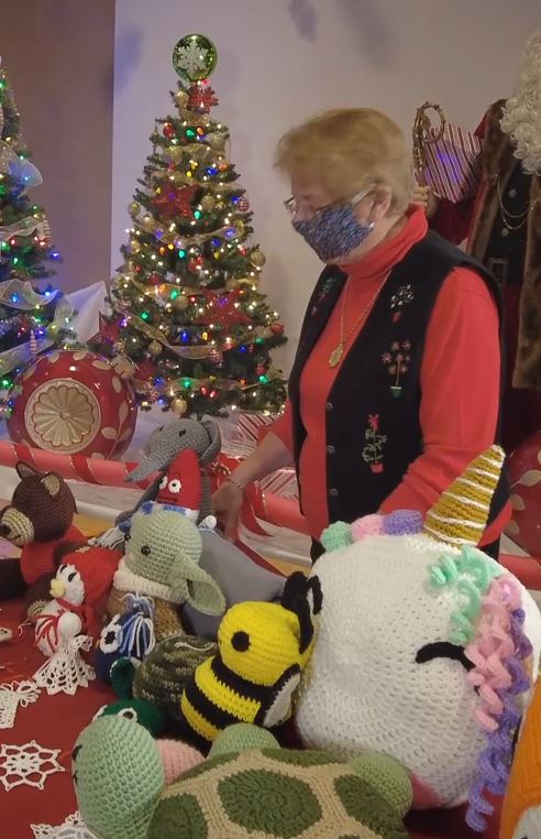 Woman selling hand-made products